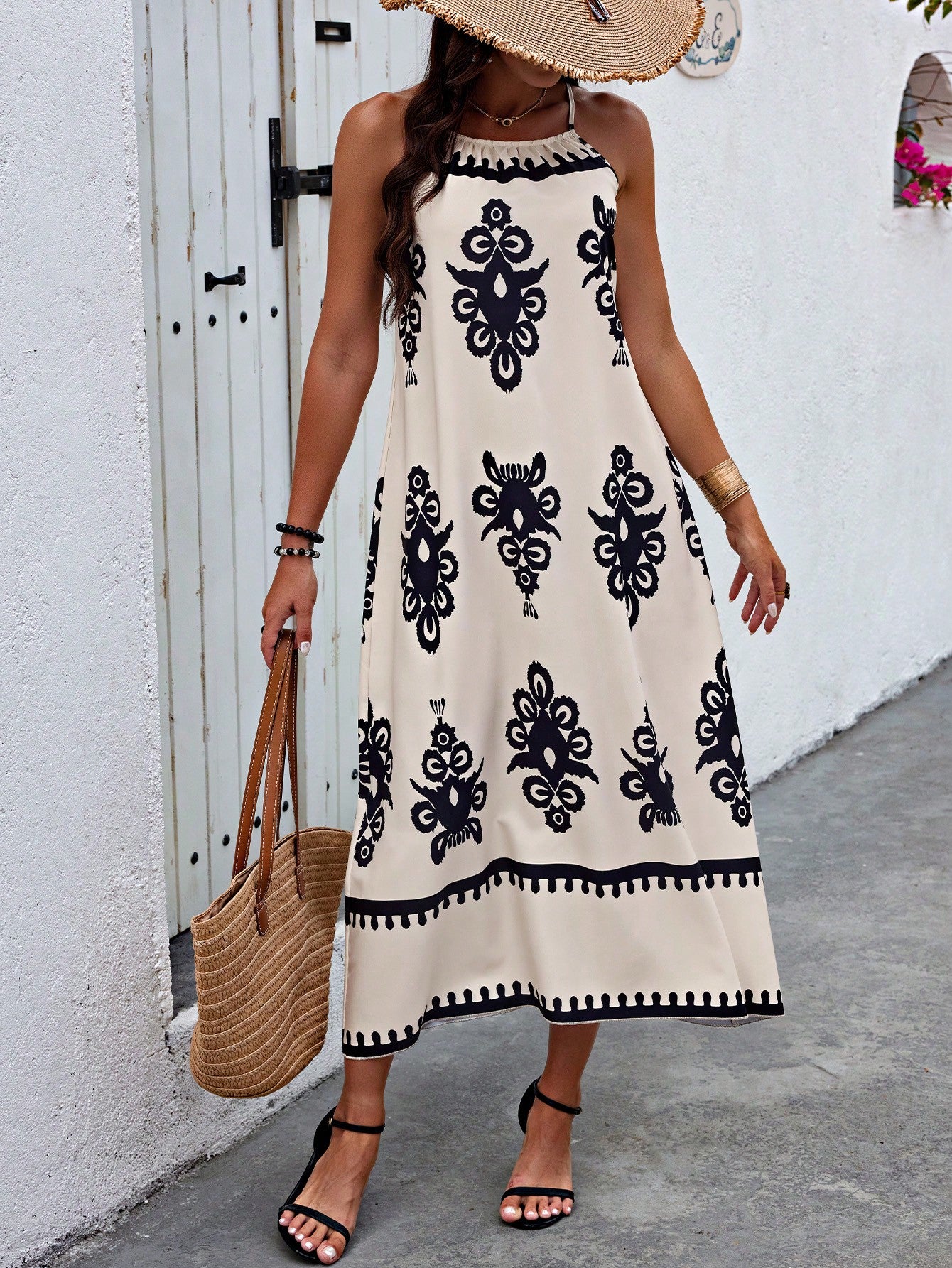 Vestido Longo Solto com Alças Finas - Bianca