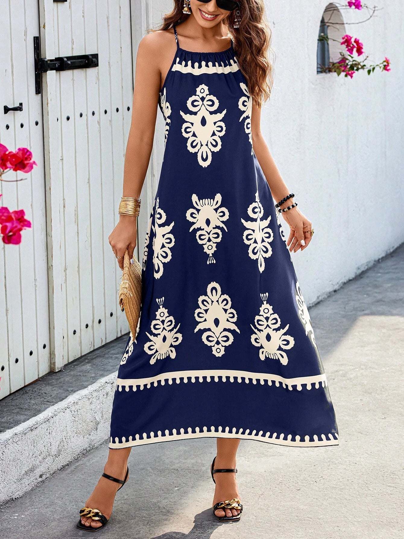 Vestido Longo Solto com Alças Finas - Bianca