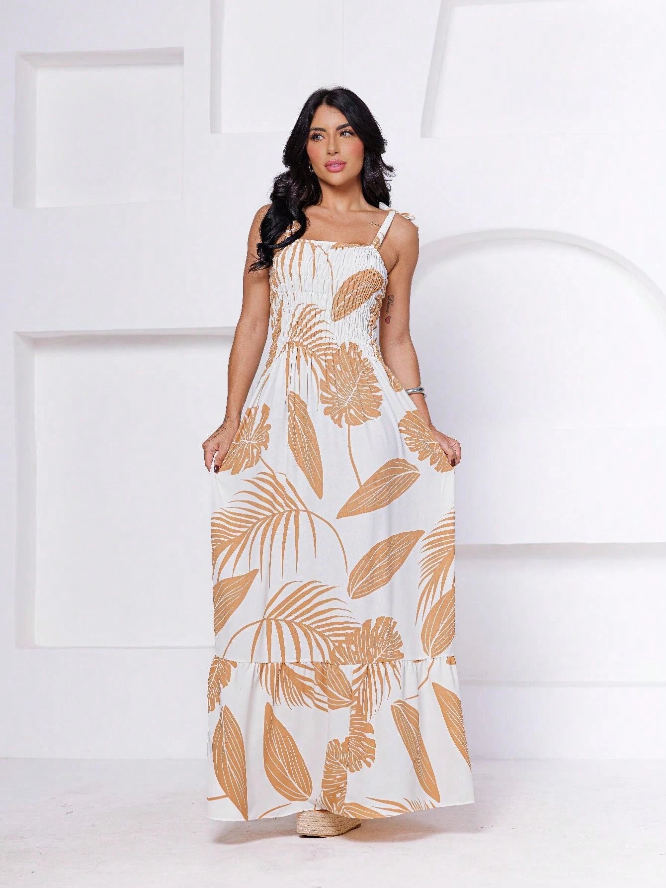 Vestido Longo com Alças Grossas - Isabela