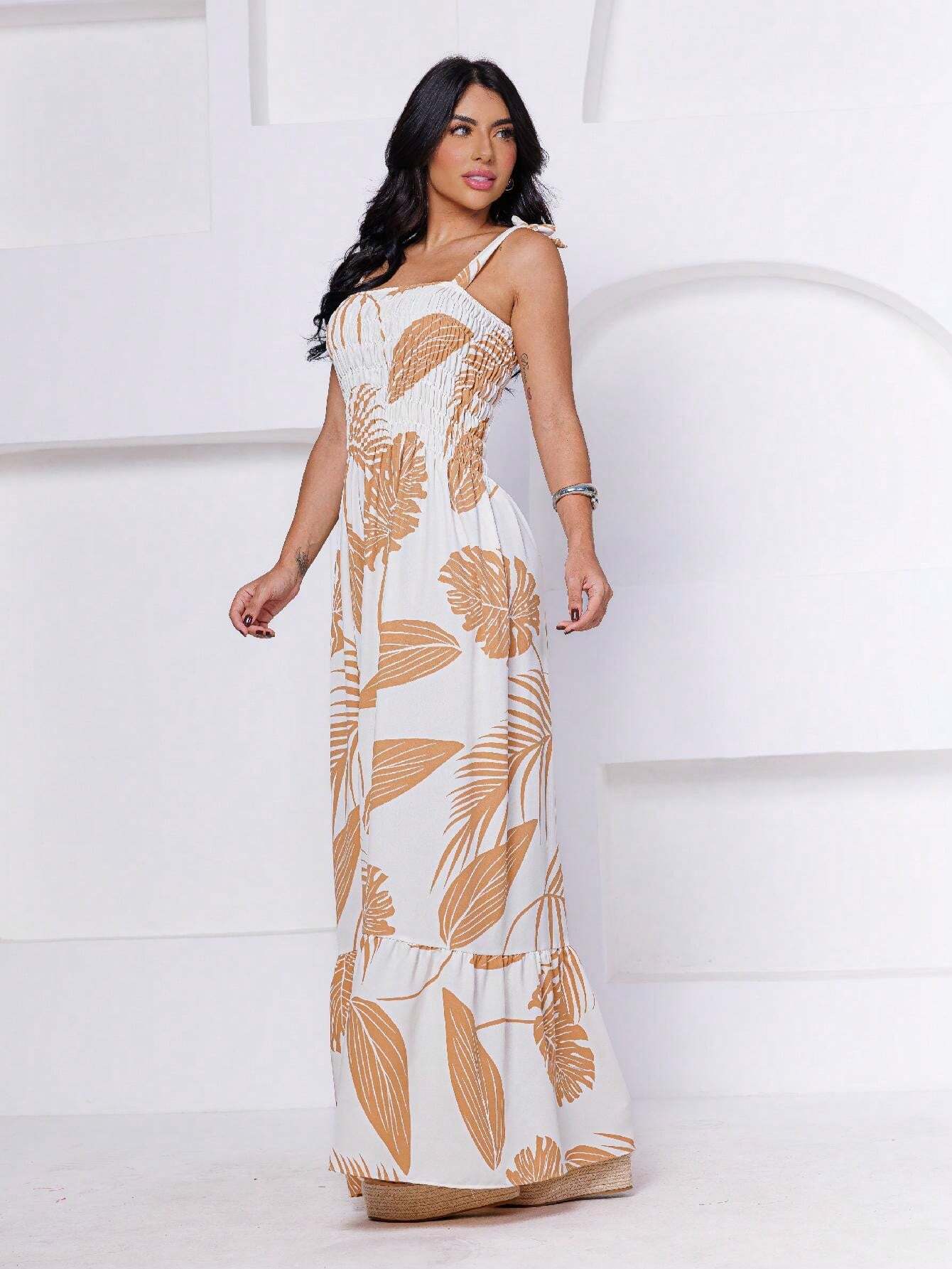 Vestido Longo com Alças Grossas - Isabela