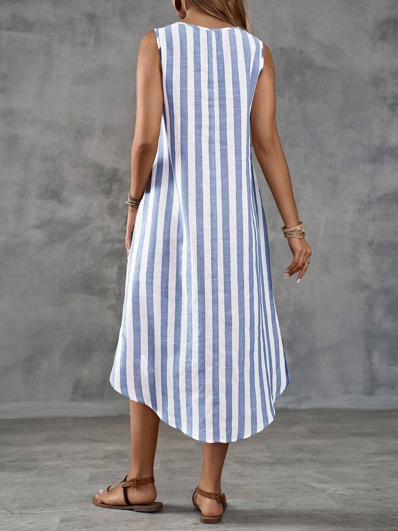Vestido Assimétrico Sem Mangas - Camila