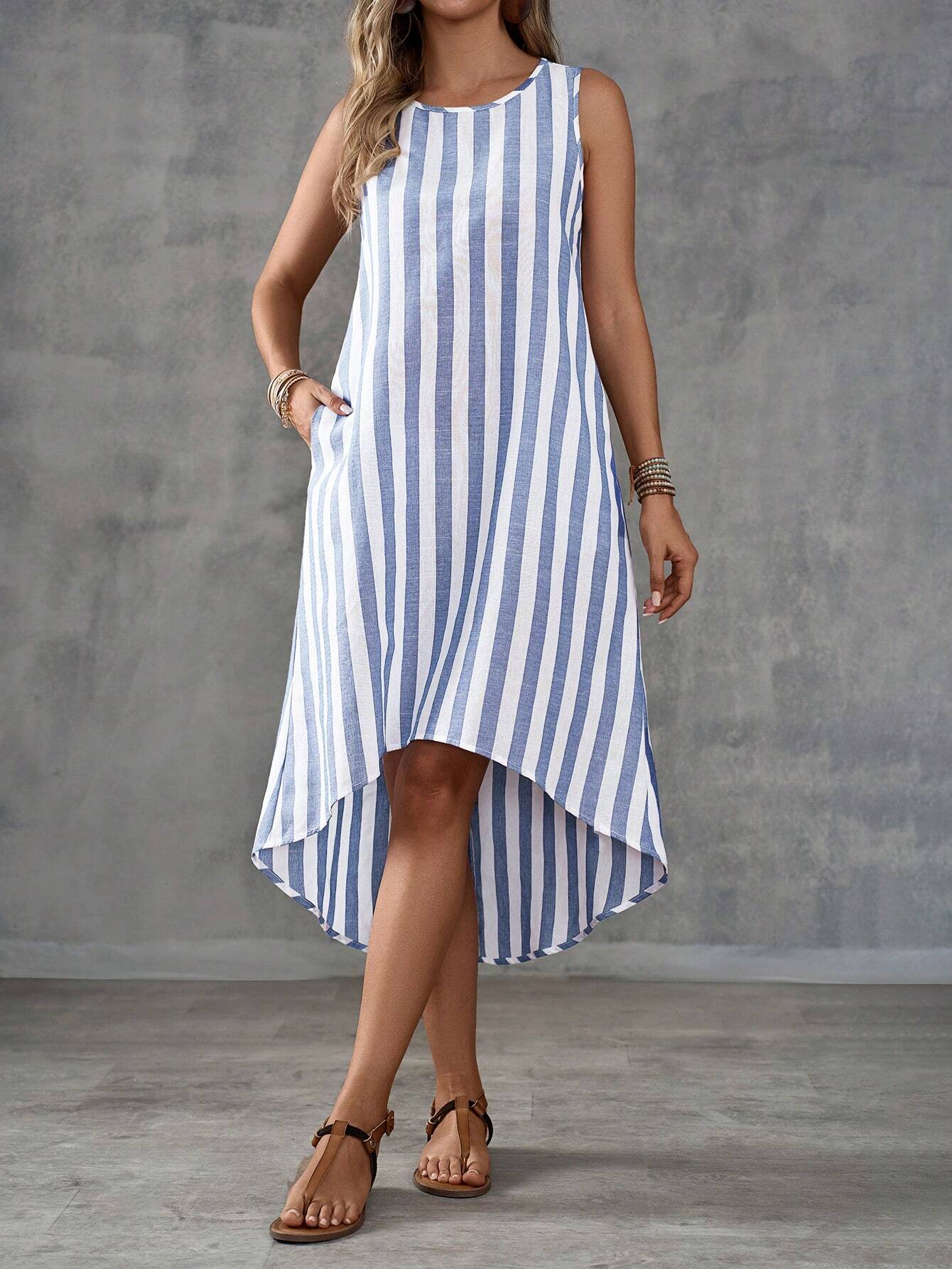 Vestido Assimétrico Sem Mangas - Camila