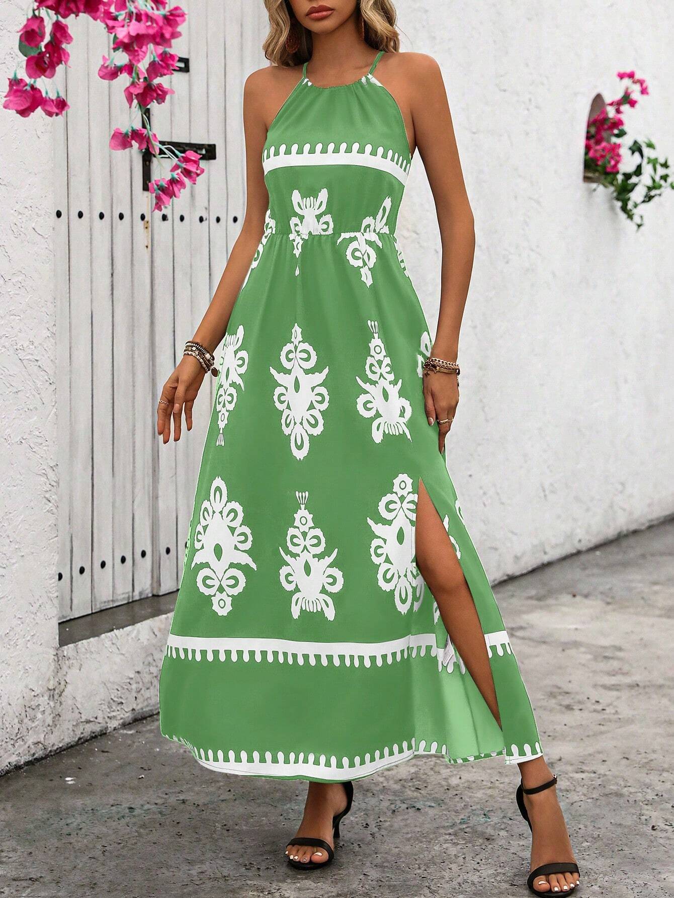 Vestido Longo com Estampa