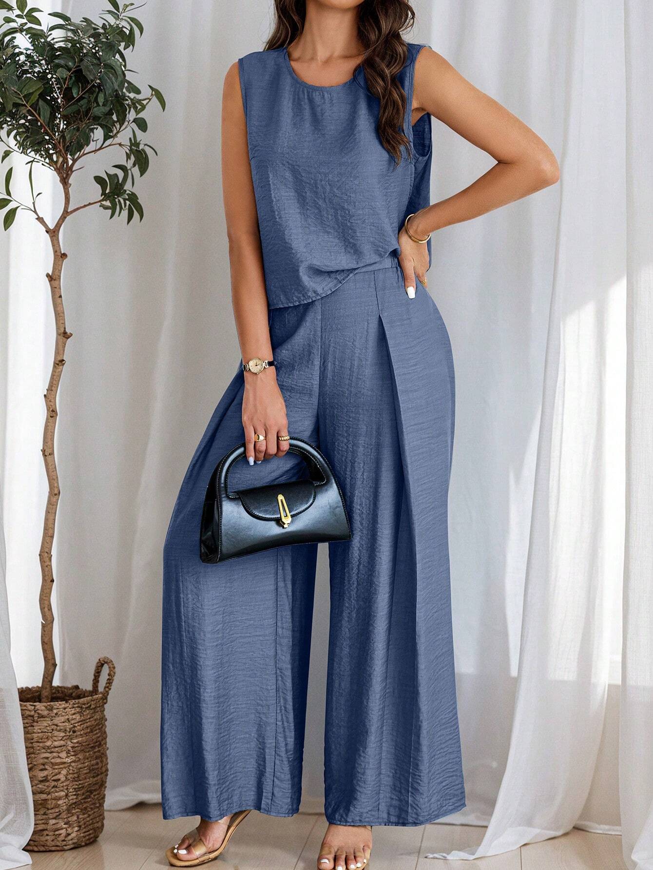 Conjunto de Linho com Regata e Calça Longa