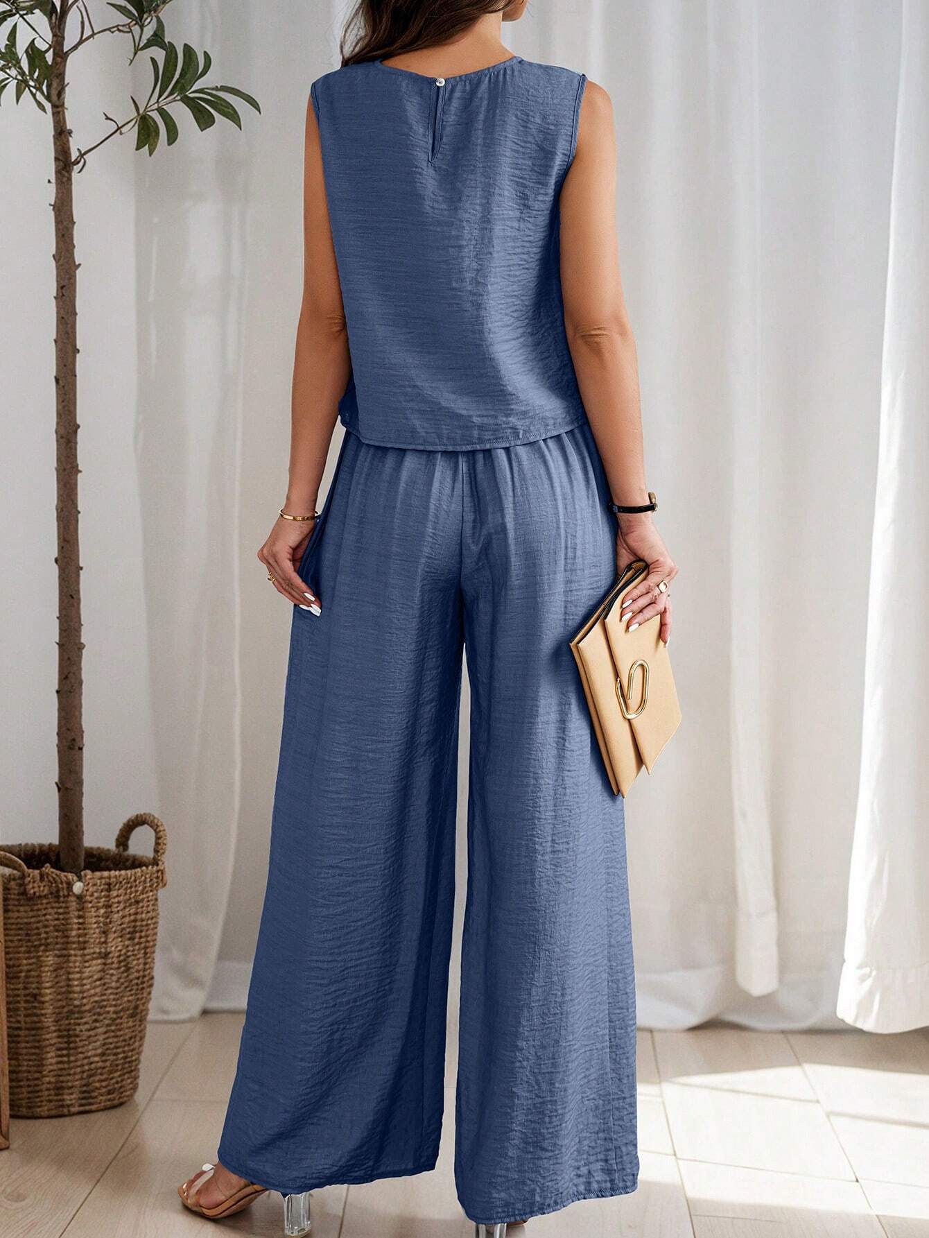 Conjunto de Linho com Regata e Calça Longa