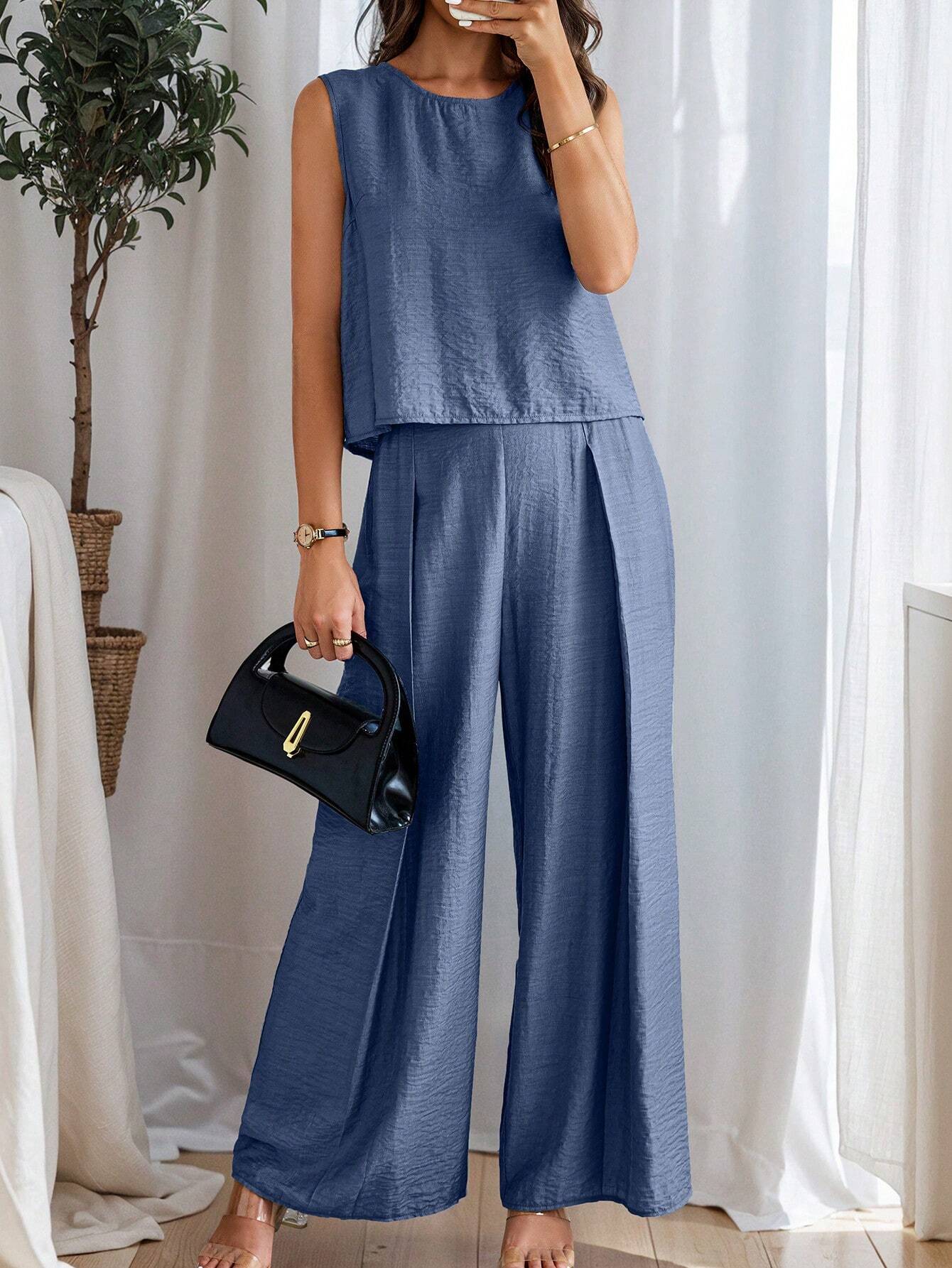 Conjunto de Linho com Regata e Calça Longa