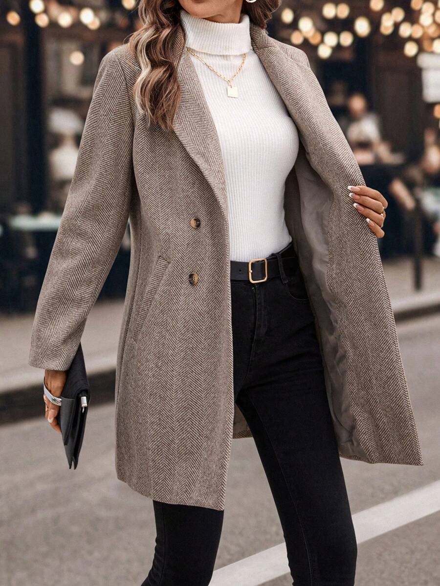Casaco Feminino de Tweed com Lapela Elegante – Sônia