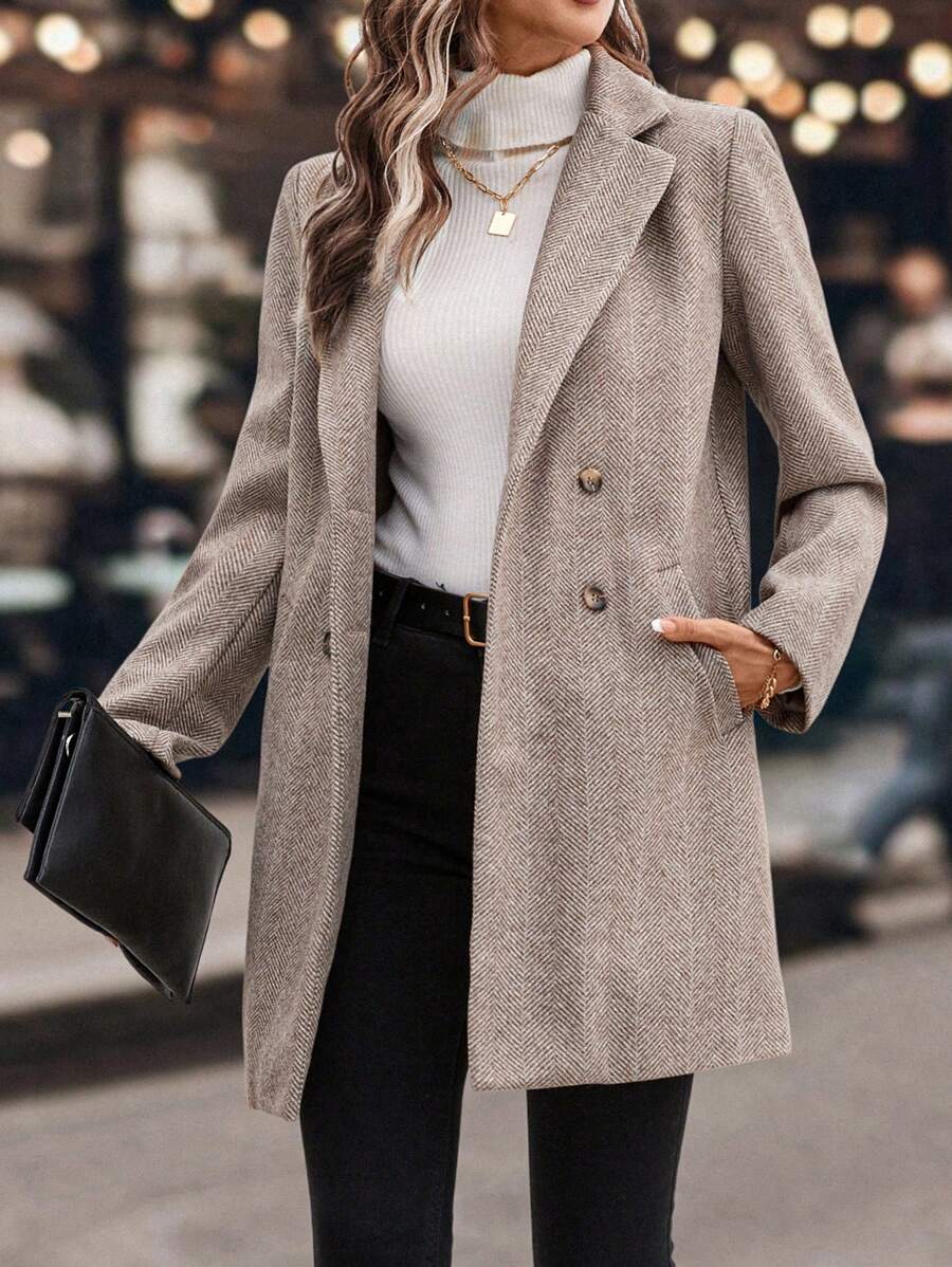 Casaco Feminino de Tweed com Lapela Elegante – Sônia