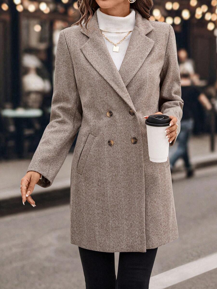 Casaco Feminino de Tweed com Lapela Elegante – Sônia