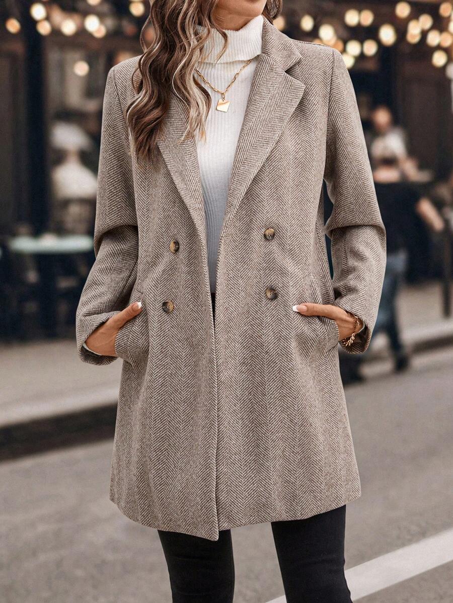 Casaco Feminino de Tweed com Lapela Elegante – Sônia