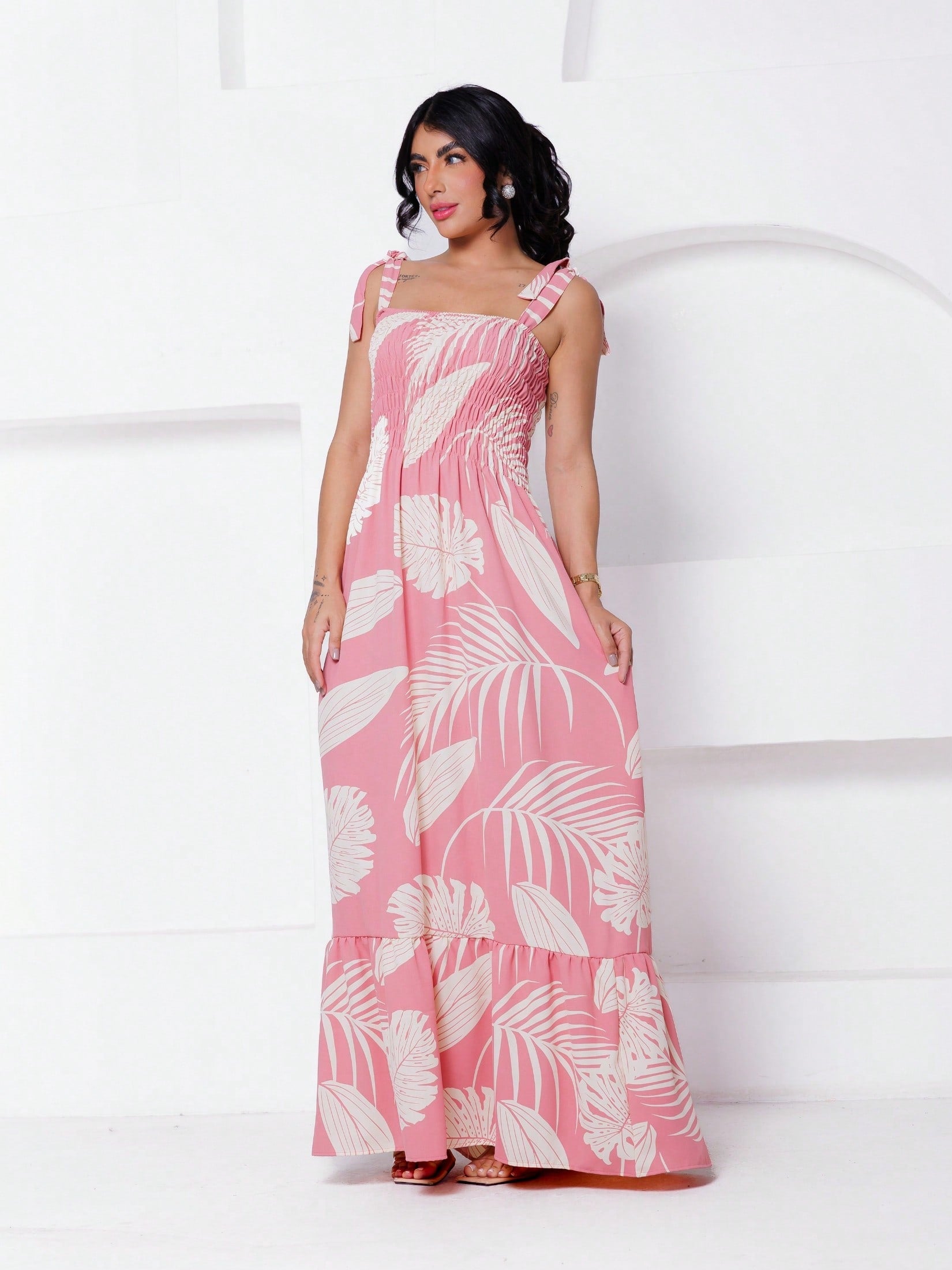 Vestido Longo com Alças Grossas - Isabela