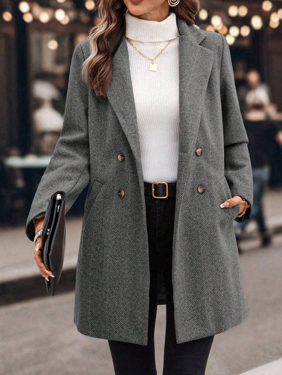 Casaco Feminino de Tweed com Lapela Elegante – Sônia