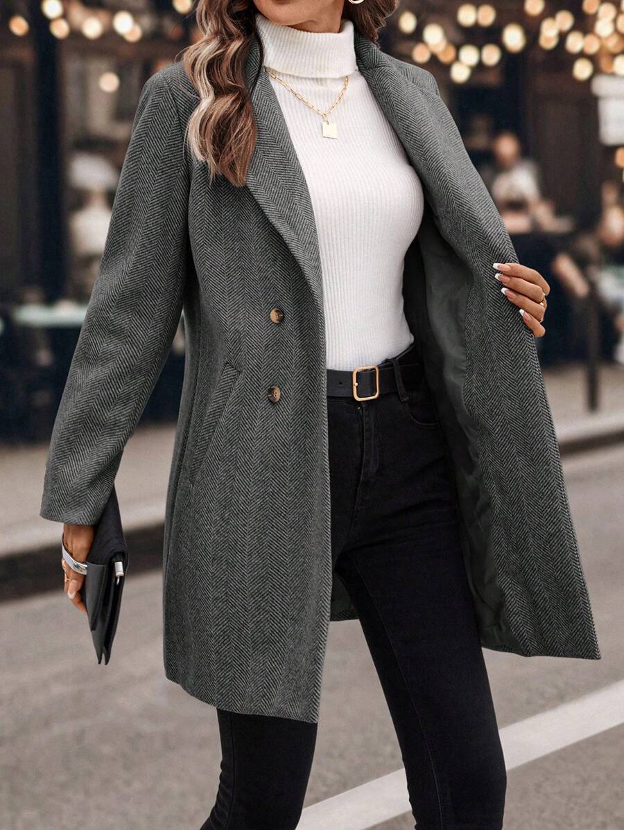 Casaco Feminino de Tweed com Lapela Elegante – Sônia