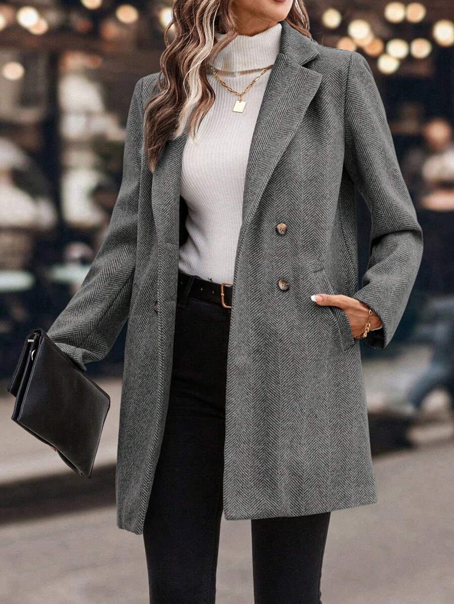 Casaco Feminino de Tweed com Lapela Elegante – Sônia