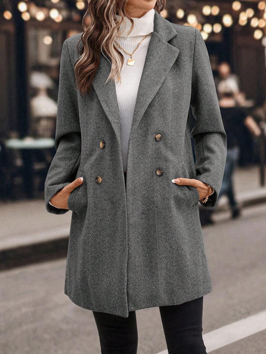 Casaco Feminino de Tweed com Lapela Elegante – Sônia