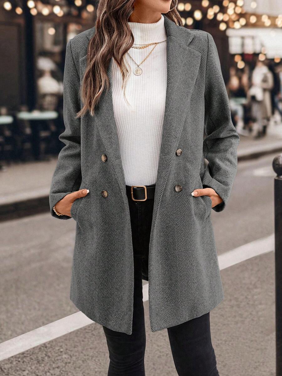 Casaco Feminino de Tweed com Lapela Elegante – Sônia