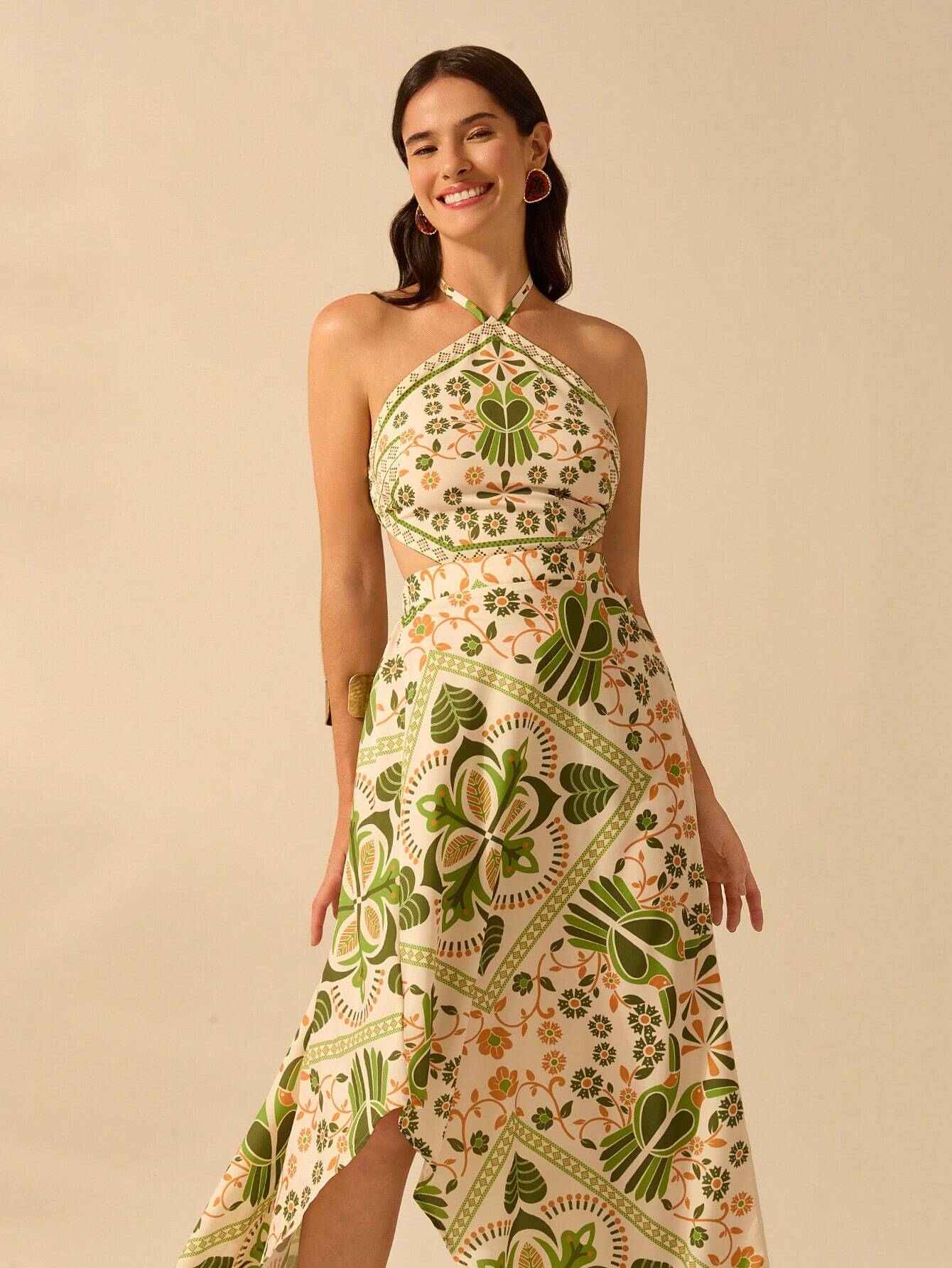 Vestido Longo com Decote Halter - Juliana