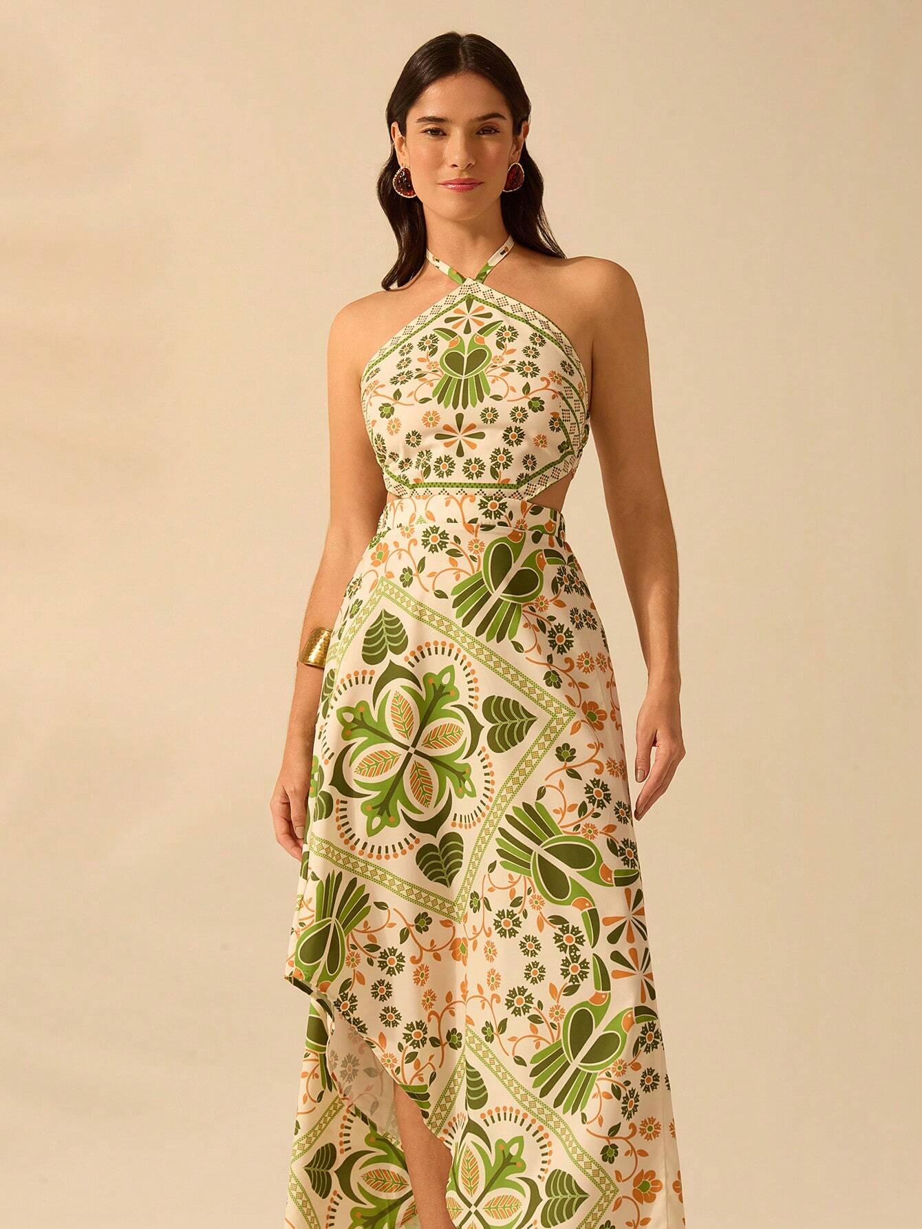 Vestido Longo com Decote Halter - Juliana