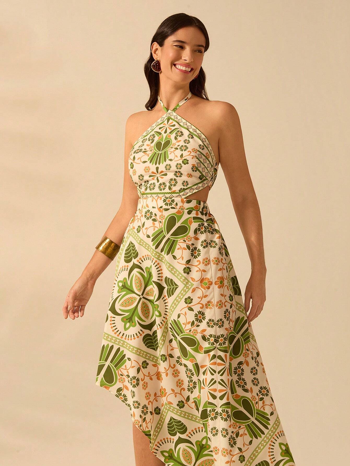 Vestido Longo com Decote Halter - Juliana