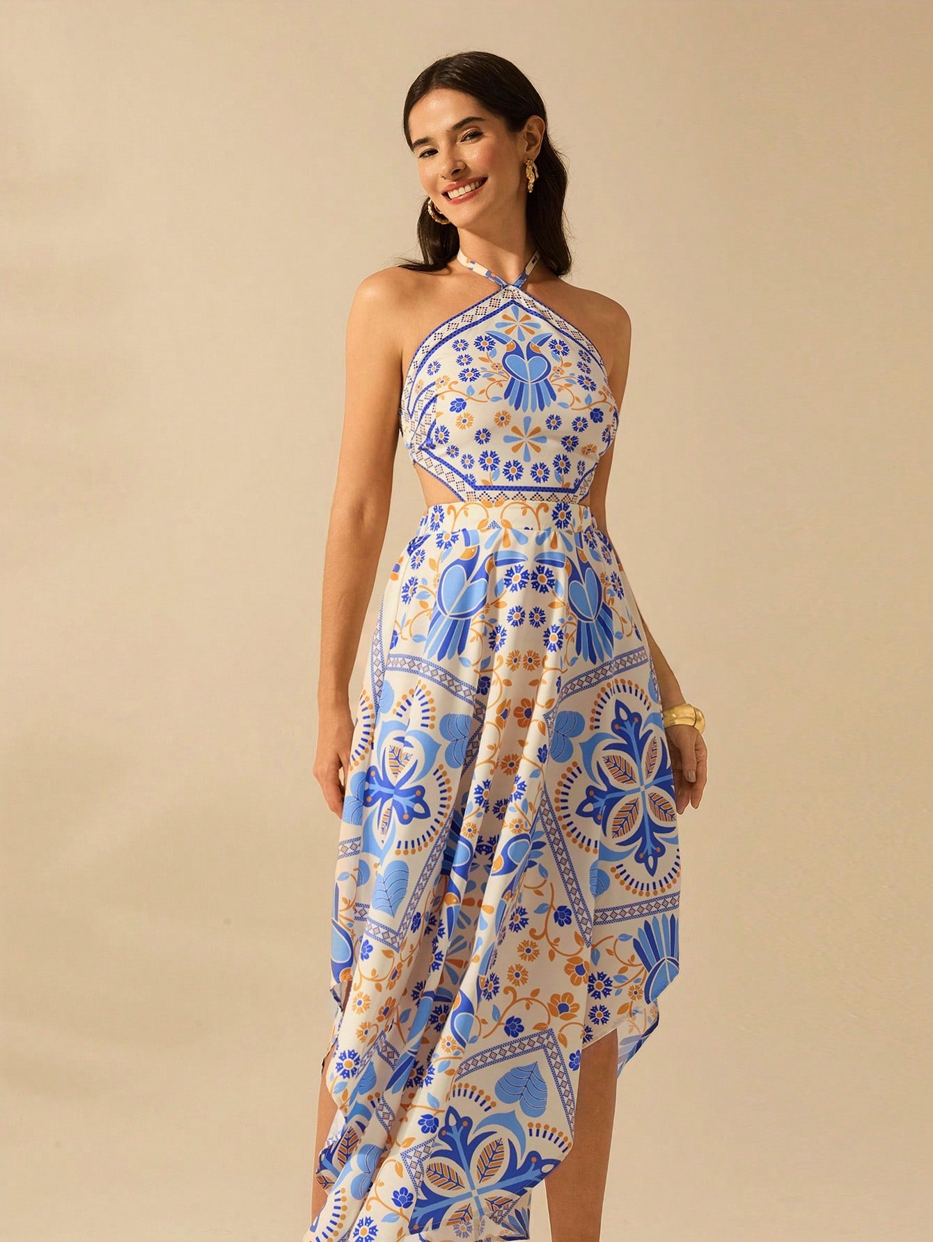 Vestido Longo com Decote Halter - Juliana