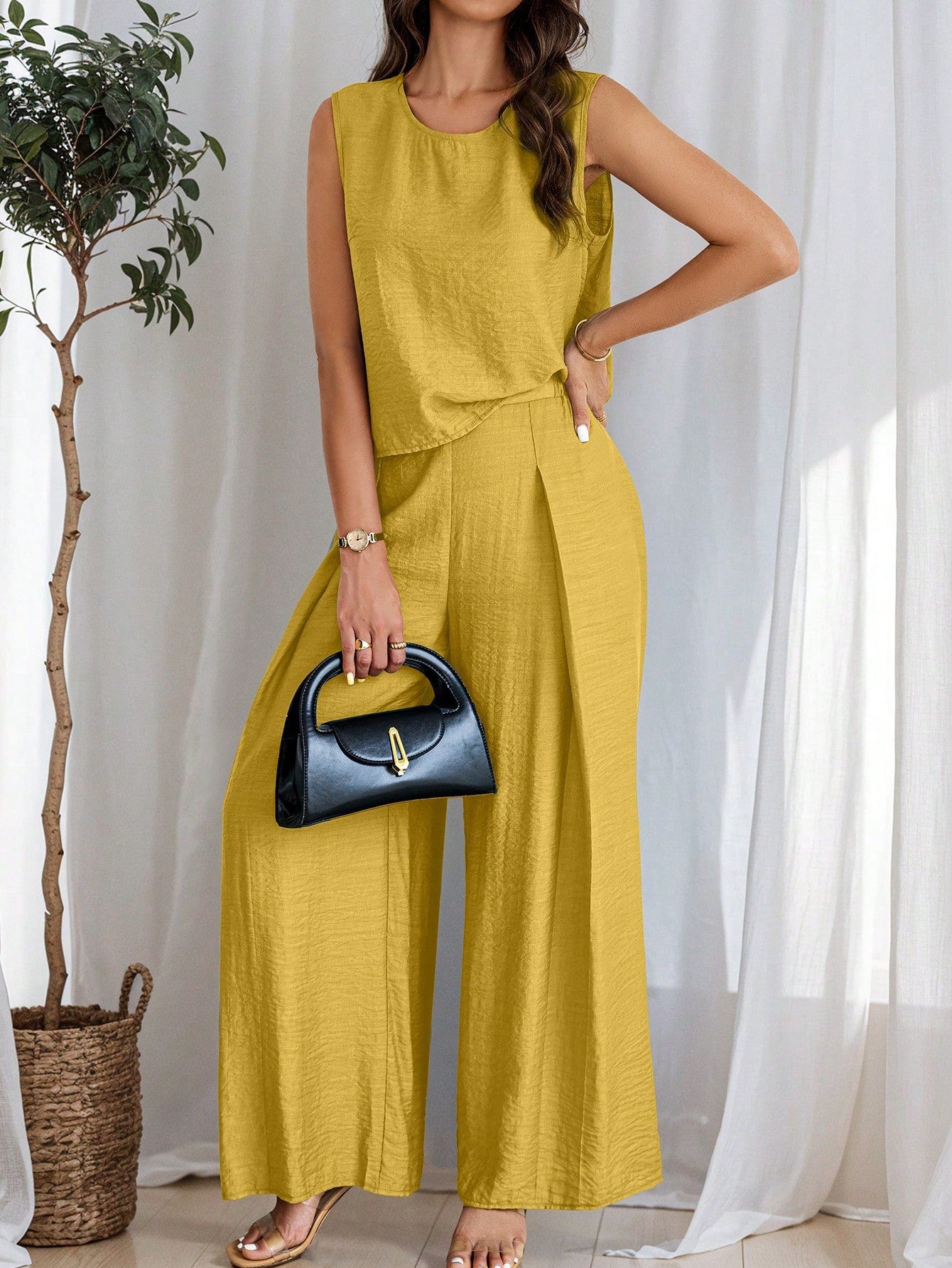 Conjunto de Linho com Regata e Calça Longa