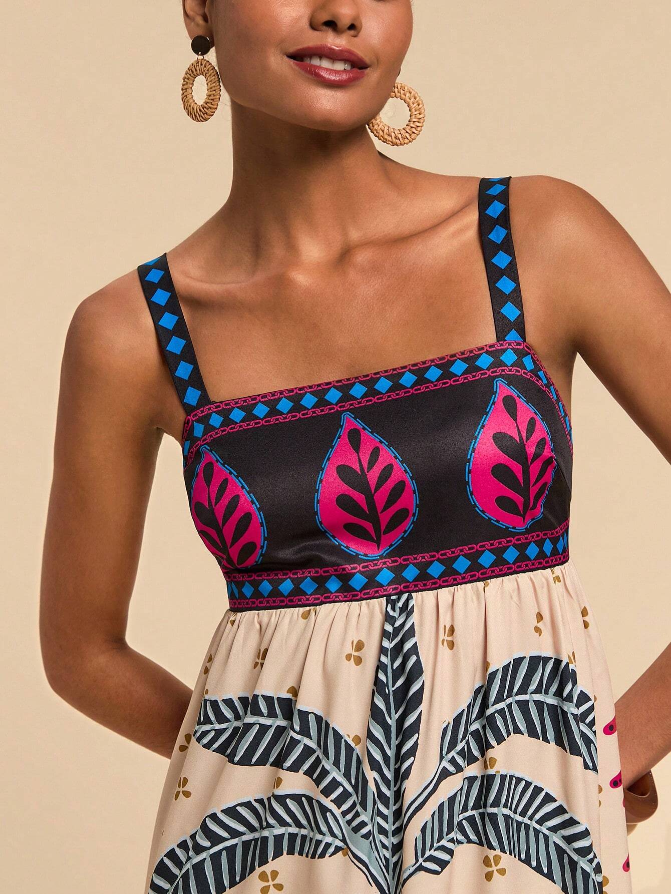 Vestido Longo Elegante de Estampado