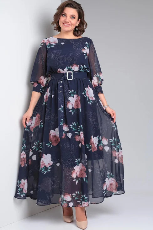 Vestido Orquídea com Cinto Elegante