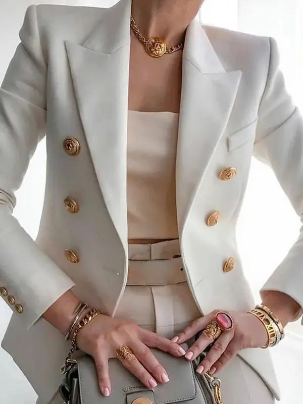 Blazer Feminino Alfaiataria Taiz - Branco-3XG - HumArraso