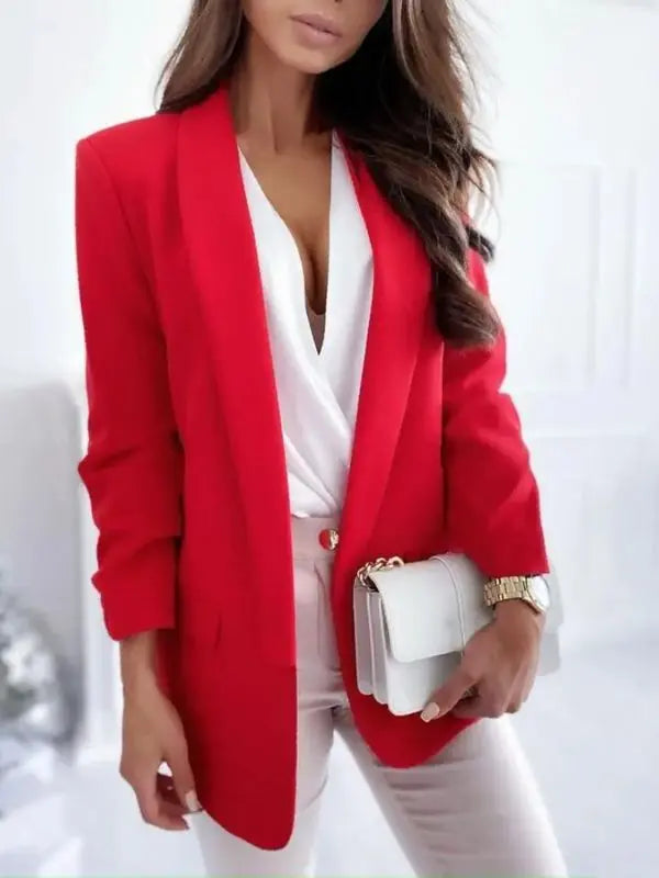 Blazer Feminino Alongado Oversi Pâmela - Vermelho-XXG - HumArraso