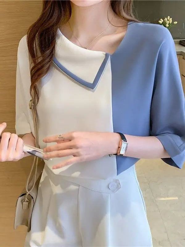 Blusa Ana Bela - Azul-com-branco-XXG - HumArraso