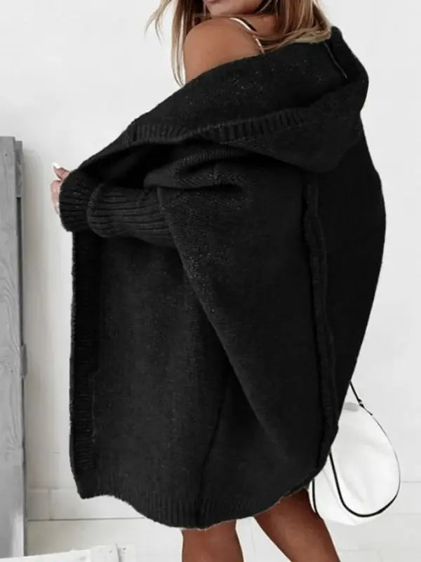 Cardigan Stella Amplo - Preto-GG - HumArraso