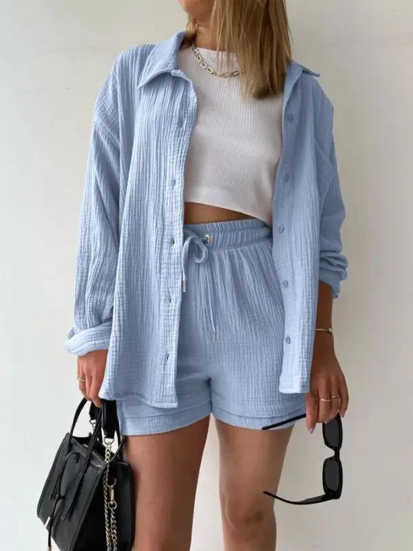 Conjunto Verão 2 peças - Azul-XXG - HumArraso