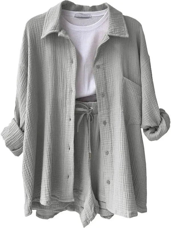 Conjunto Verão 2 peças - Cinza-XXG - HumArraso