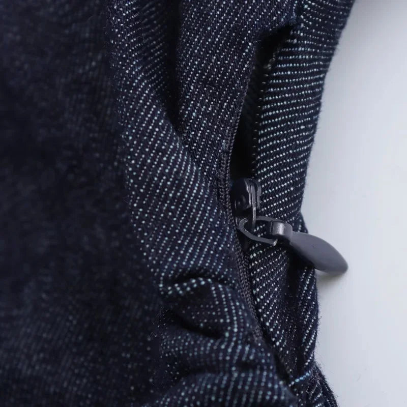 Vestido Longo com Botão e Zíper de Lado