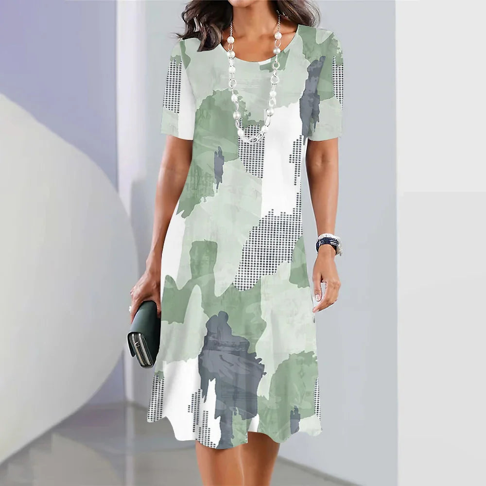 Vestido Midi Estampado Adrienne