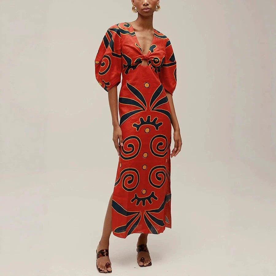 Vestido Longo Estampado Hermínia