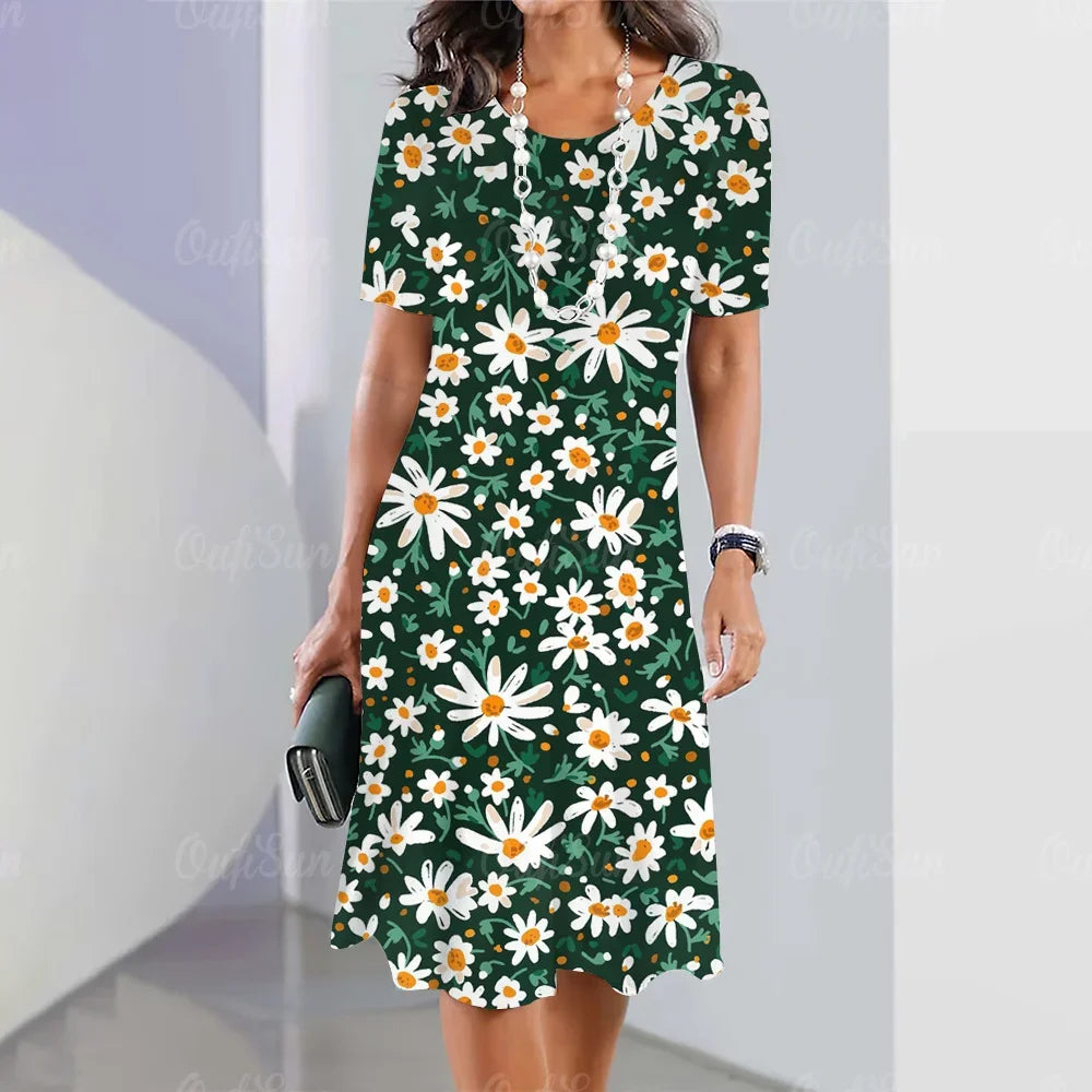 Vestido Midi Estampado Rafaelle