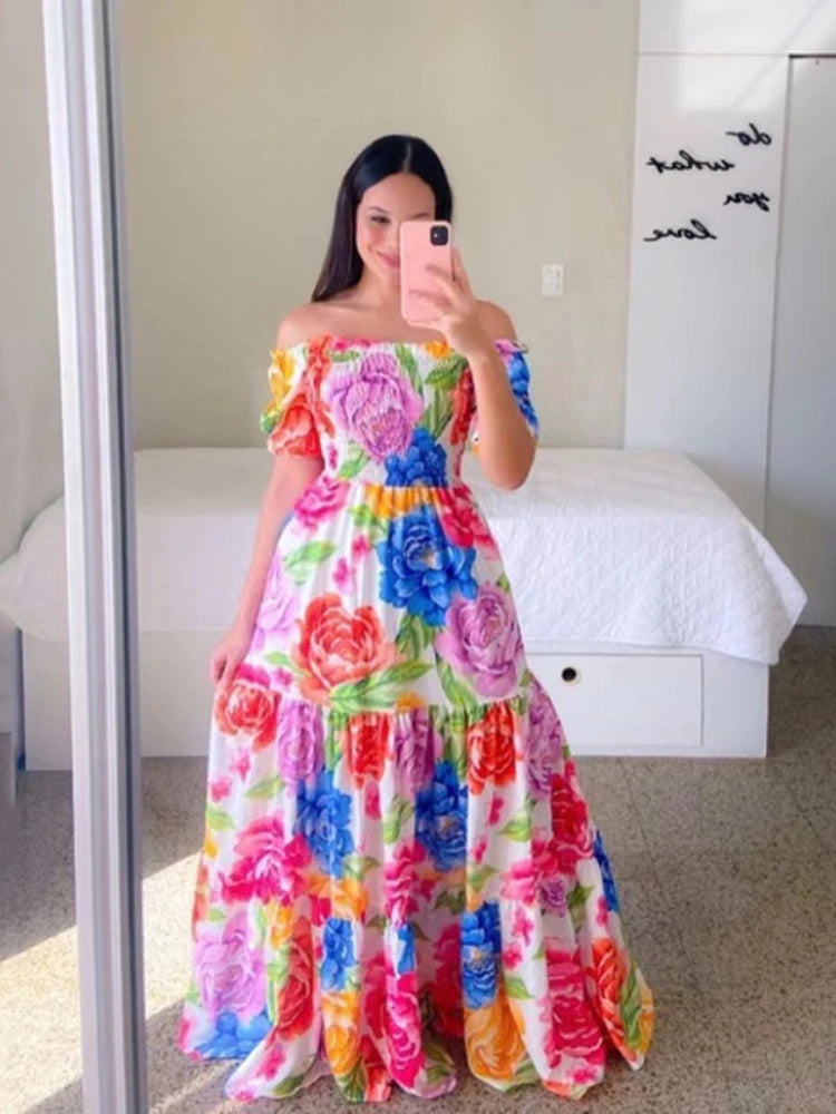 Vestido Longo Estampado Odette