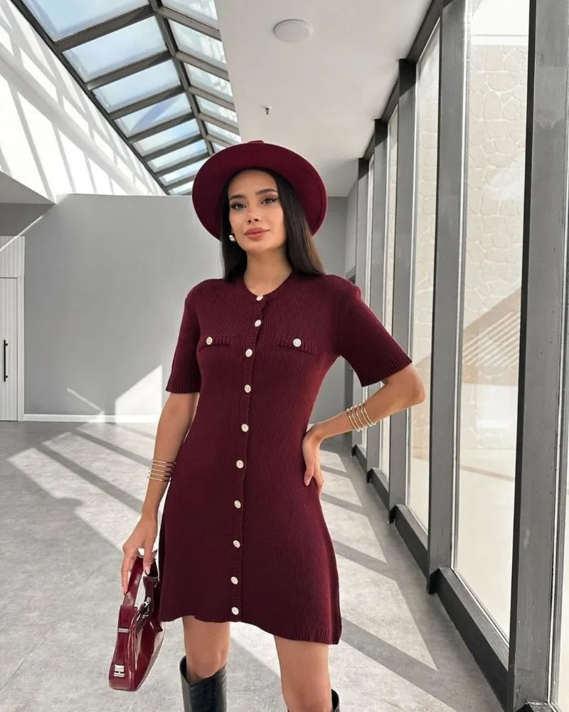 Vestido Curto com Botões Vanyra