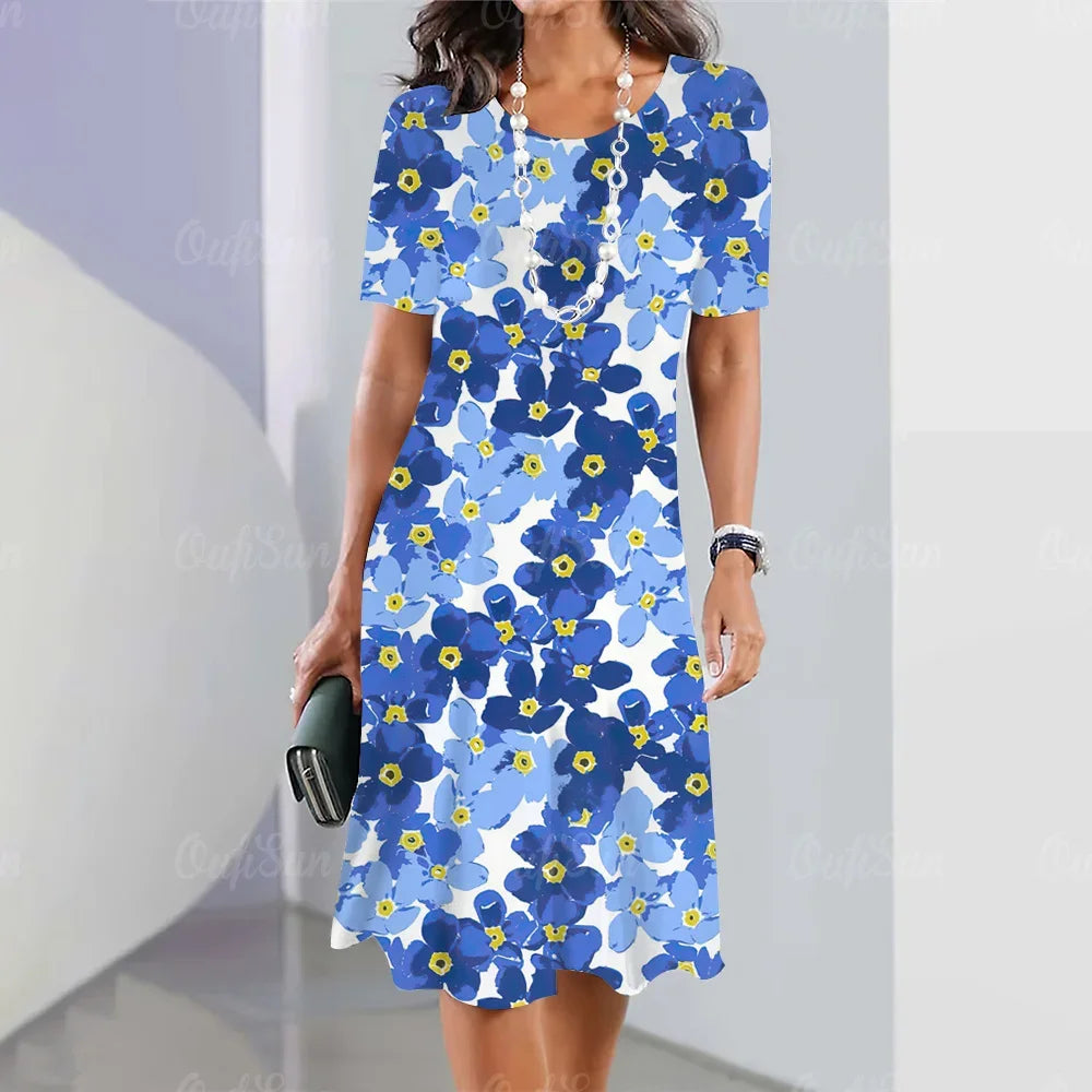 Vestido Midi Estampado Rafaelle