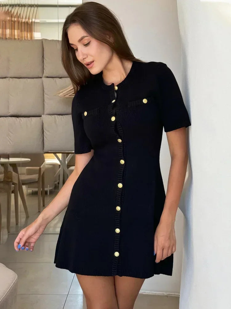 Vestido Curto com Botões Vanyra