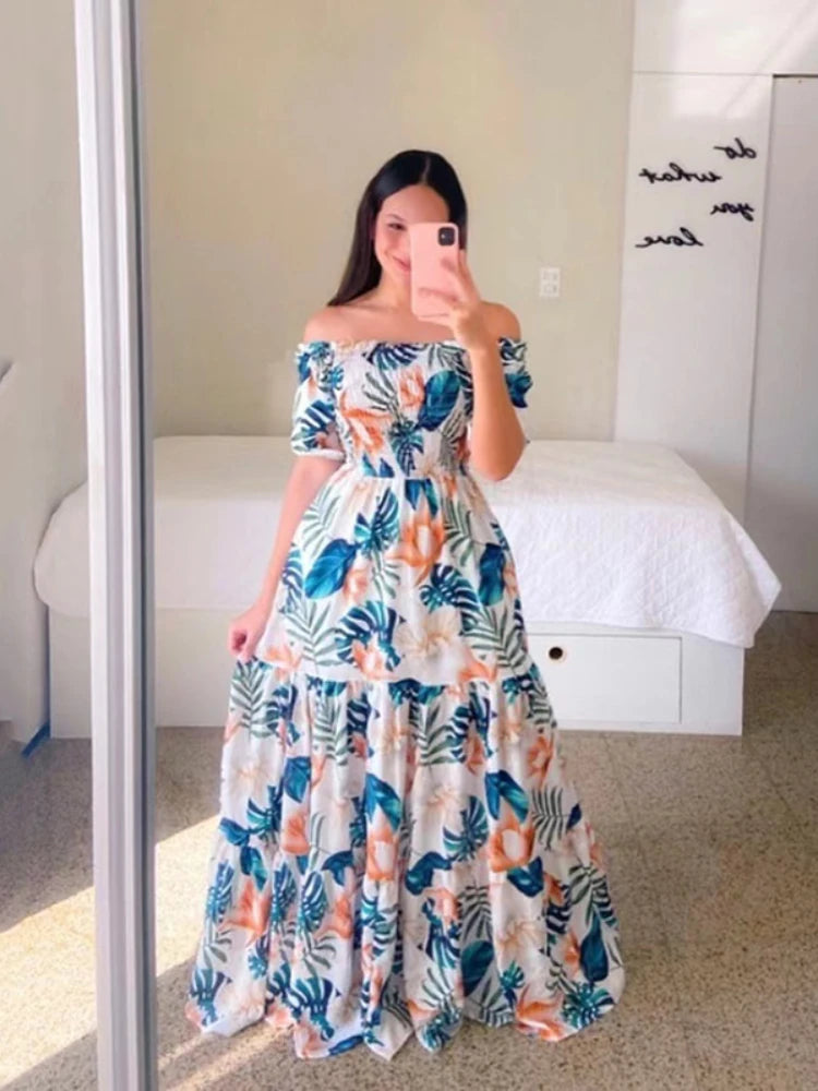 Vestido Longo Estampado Odette