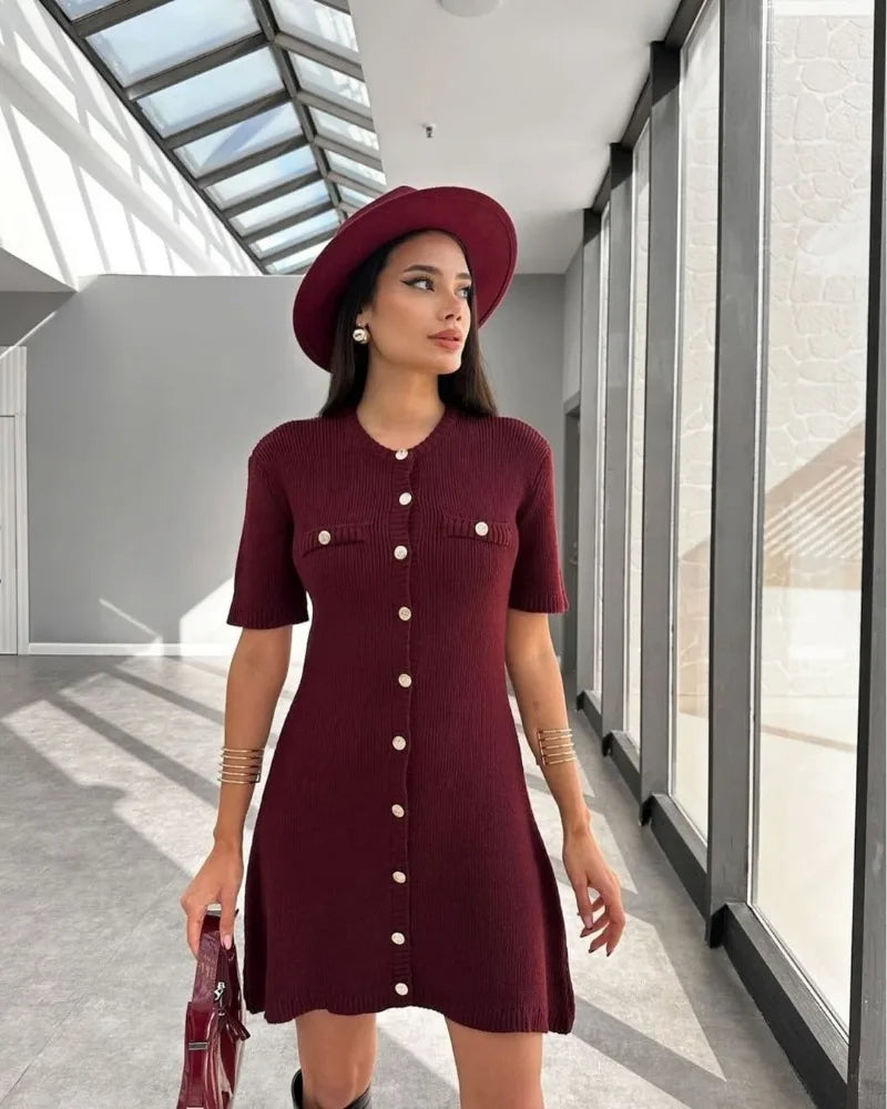 Vestido Curto com Botões Vanyra