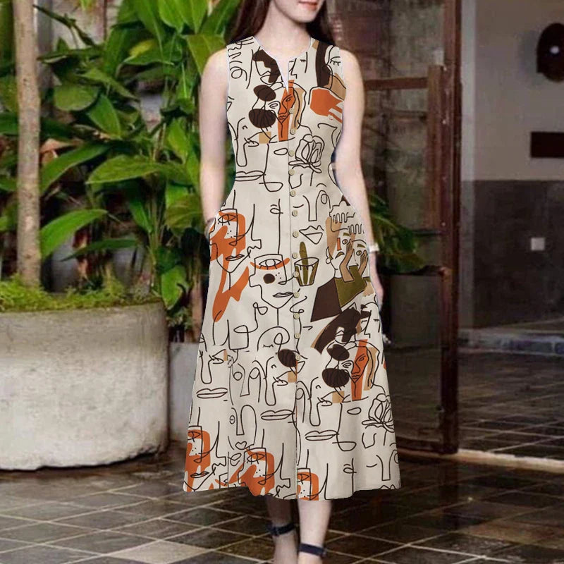 Vestido Longo Estampado Noeli