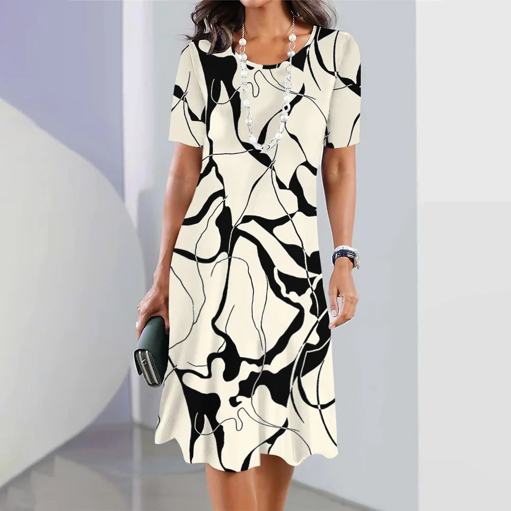 Vestido Midi Estampado Adrienne