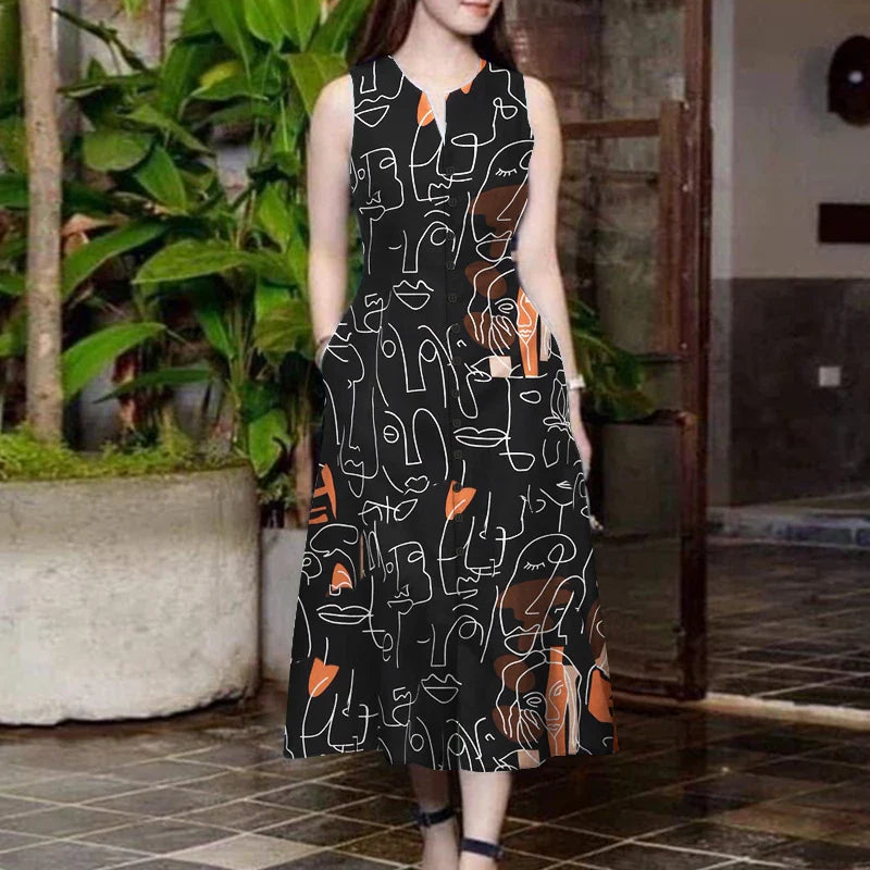 Vestido Longo Estampado Noeli