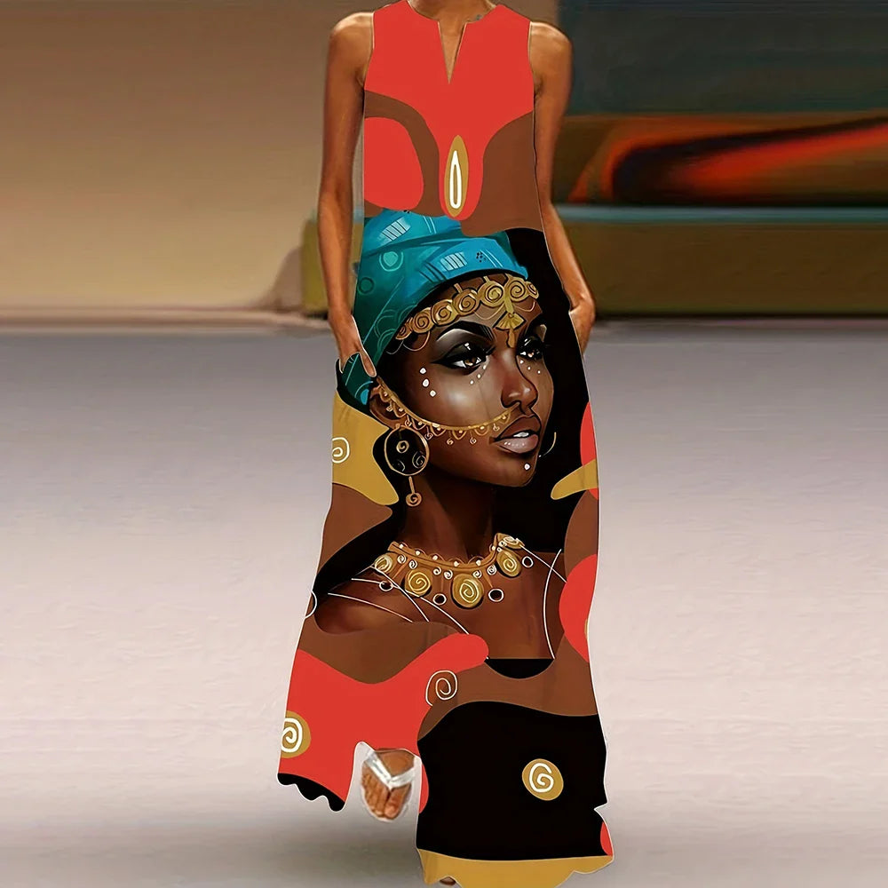 Vestido Longo Estampa 3D Tárcila