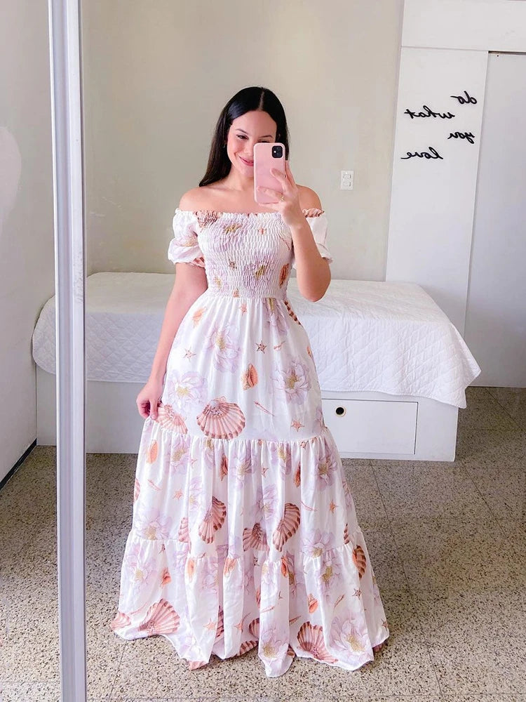 Vestido Longo Estampado Odette