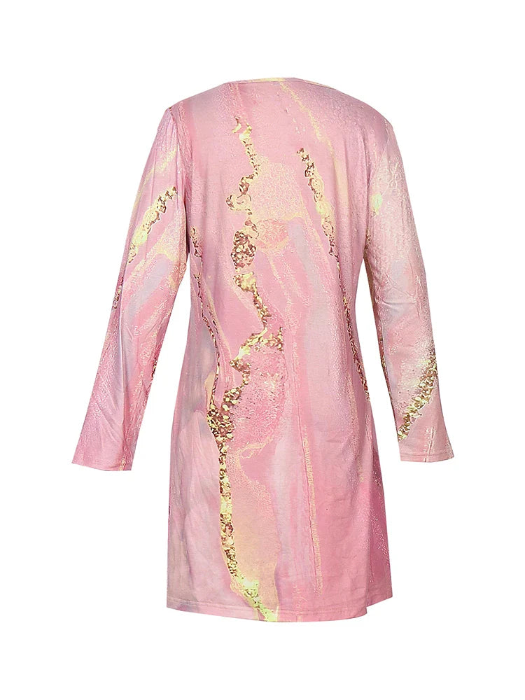 Vestido Midi Rosê Gold com Gola V