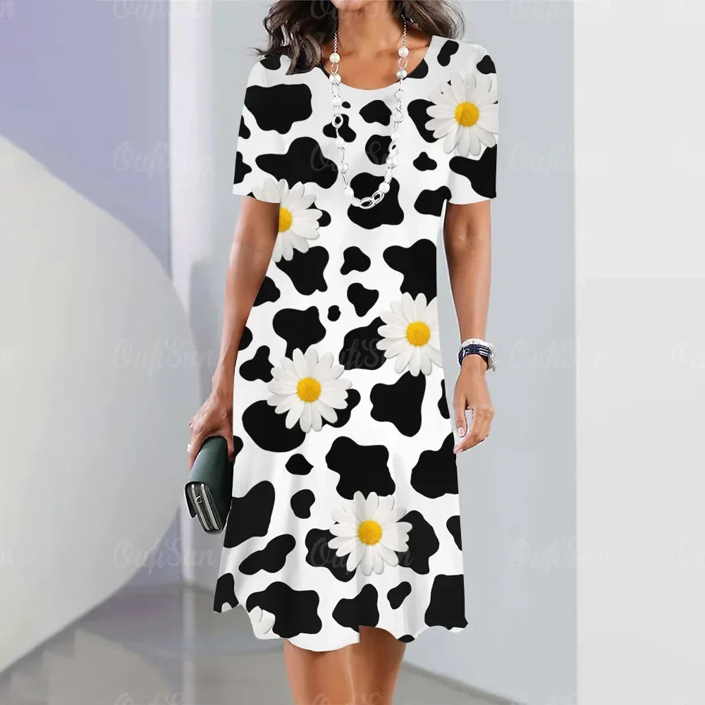 Vestido Midi Estampado Rafaelle